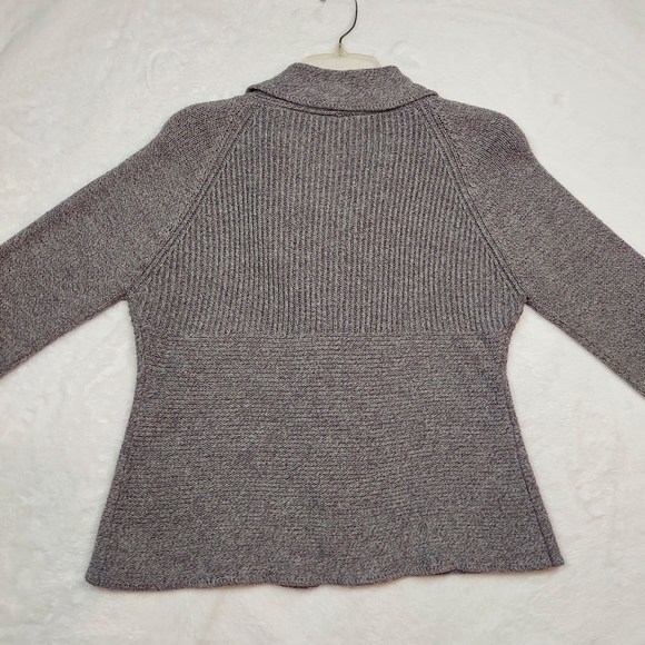 Jason Maxwell Gray Knit Button Down Collared Sweater Cardigan Size M - Picture 7 of 8